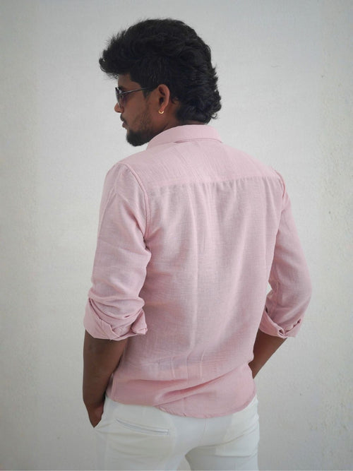 Dusty Pink Linen Shirt for Men | MYKY - MYKY