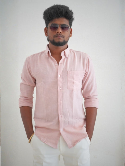 Dusty Pink Linen Shirt for Men | MYKY - MYKY