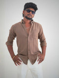 Light Brown Linen Shirt for Men | MYKY - MYKY