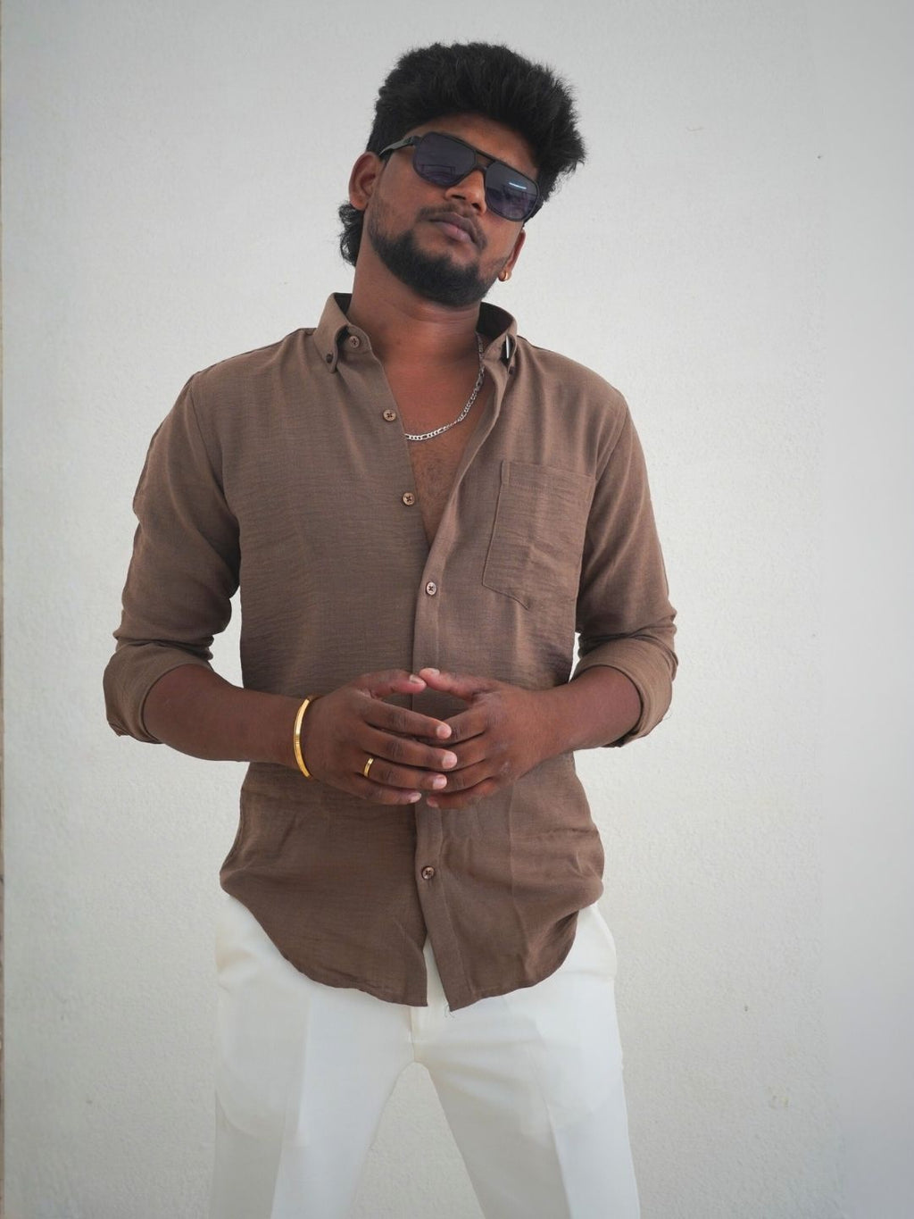 Light Brown Linen Shirt for Men | MYKY - MYKY