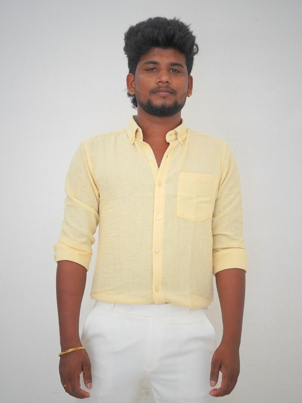Yellow Linen Shirt for Men | MYKY - MYKY