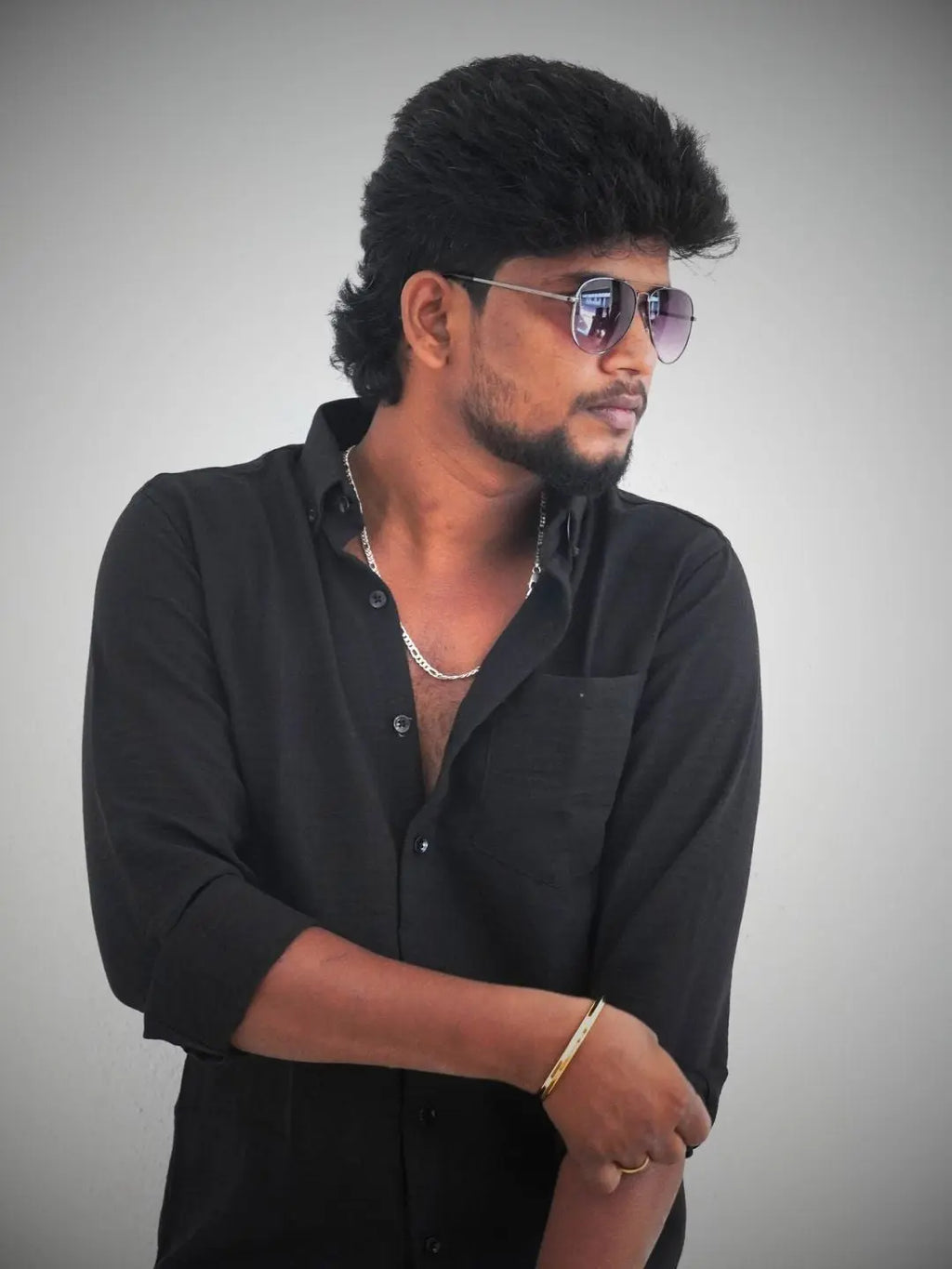 Black Imported Linen Shirt for Men | MYKY - MYKY