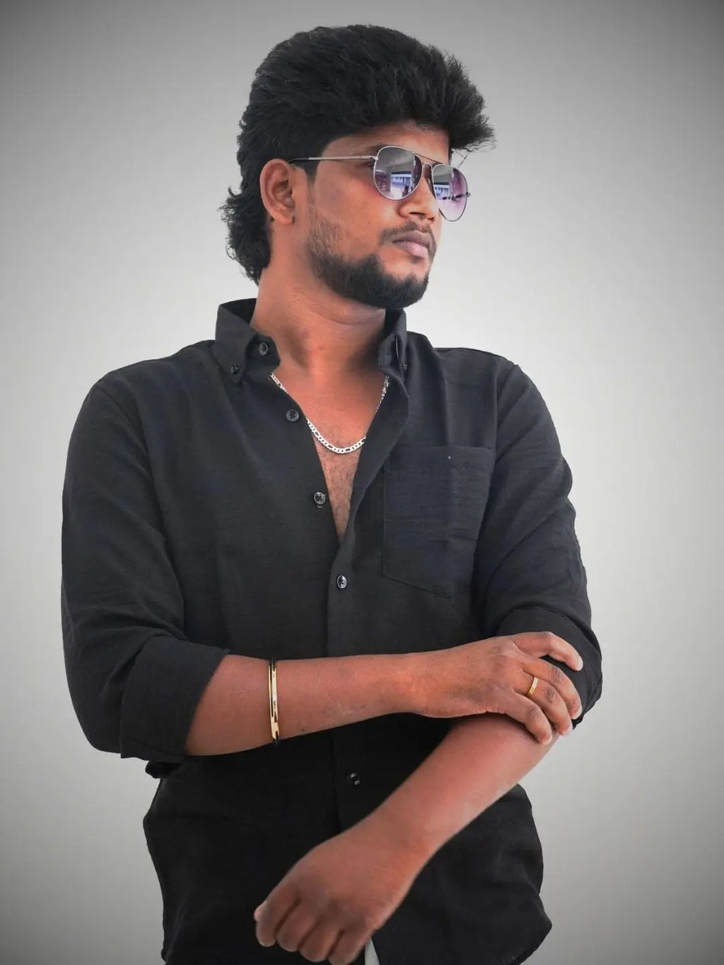 Black Imported Linen Shirt for Men | MYKY - MYKY
