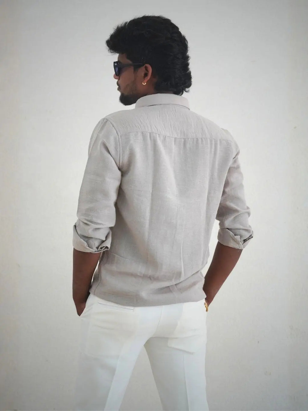 Light Grey Linen Shirt for Men | MYKY - MYKY