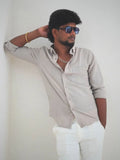 Light Grey Linen Shirt for Men | MYKY - MYKY
