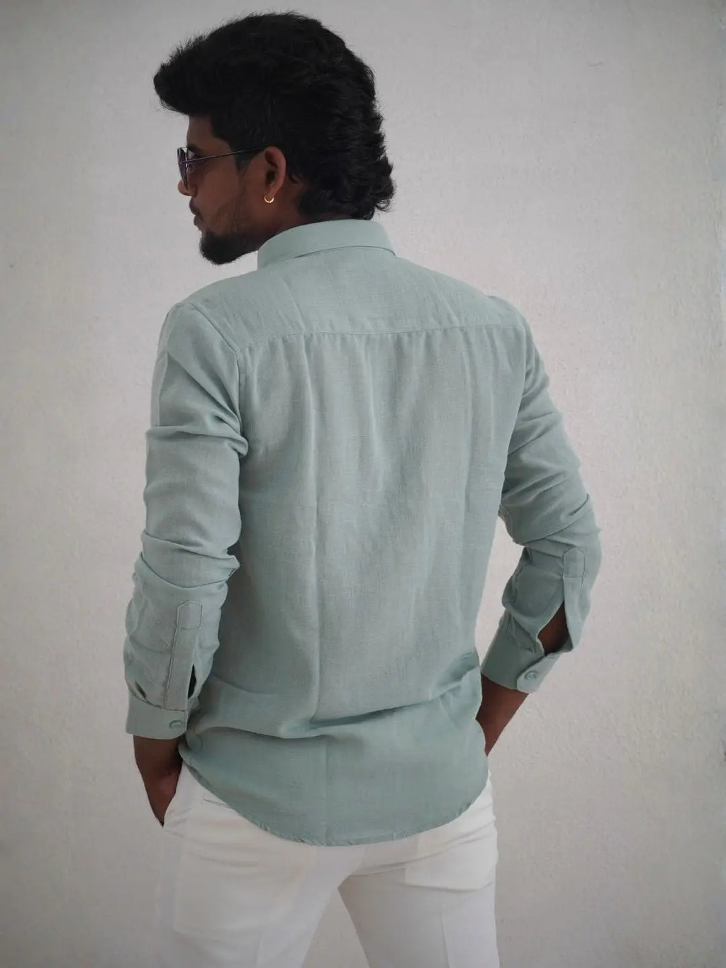 Sage Green Linen Shirt for Men | MYKY - MYKY