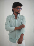 Sage Green Linen Shirt for Men | MYKY - MYKY